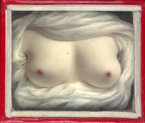 Beauty Revealed, Sarah Goodridge, Watercolor on ivory,  2 5/8" x 3 1/8"