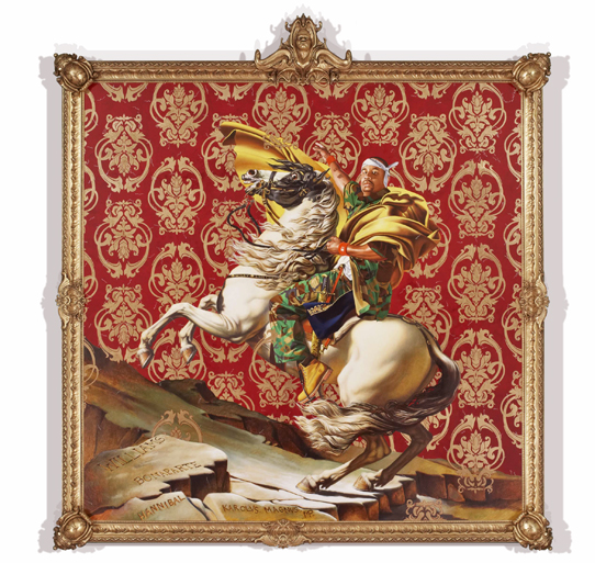Napoleon Leading the Army over the Alps, 2005, by Kehinde Wiley  9' x 9'