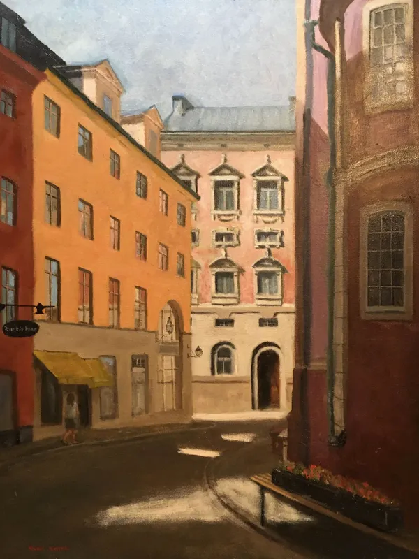 buildings in stockholm painting